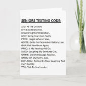 Seniors Texting Code Kaart (Voorkant)