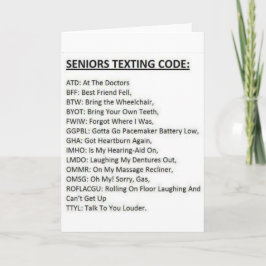 Seniors Texting Code Kaart
