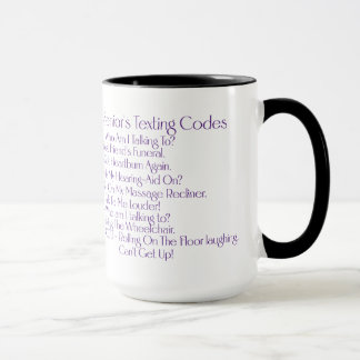 "Senior's Texting Codes" Aangepaste koffie / thee Mok