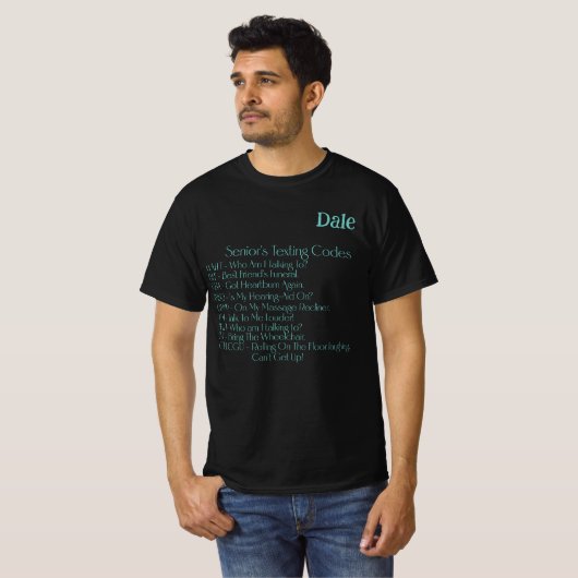 "Senior's Texting Codes" Aangepaste Mannen T-shirt (Voorkant volledig)