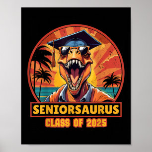 Seniorsaurus Senior Cl van 2025 Grappige Dinosauru Poster