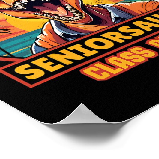 Seniorsaurus Senior CL van het 2025 Funny Dinosaur Poster (Hoek)