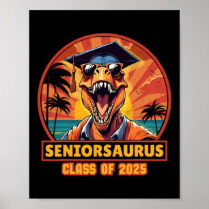 Seniorsaurus Senior CL van het 2025 Funny Dinosaur Poster