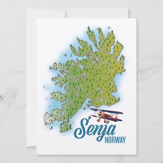 Senja Noorwegen eiland kaart (Voorkant)