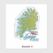 Senja Noorwegen eiland kaart Sticker