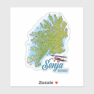 Senja Noorwegen eiland kaart Sticker