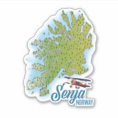 Senja Noorwegen eiland kaart Sticker (Voorkant)