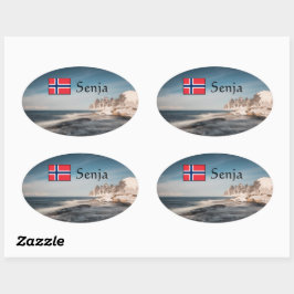 Senja Noorwegen Ovale Sticker