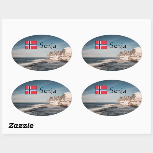Senja Noorwegen Ovale Sticker (Vel)