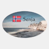 Senja Noorwegen Ovale Sticker (Voorkant)