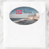Senja Noorwegen Ovale Sticker (Tas)