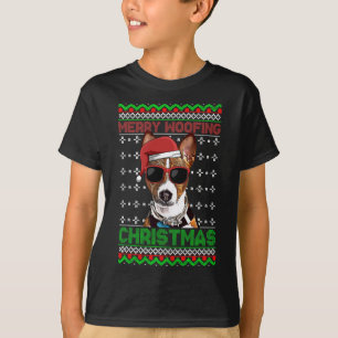 Senji Dog Funny Merry Woofing Kerstmis T-shirt