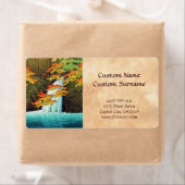 Senju Waterfall, Akame Hasui Kawase shin hanga art Etiket (Insitu)