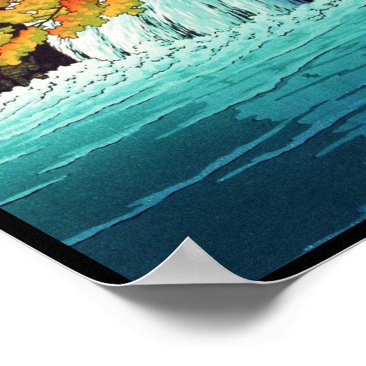 Senju Waterfall, Akame Hasui Kawase shin hanga art Poster (Hoek)