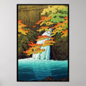 Senju Waterfall, Akame Hasui Kawase shin hanga art Poster (Voorkant)