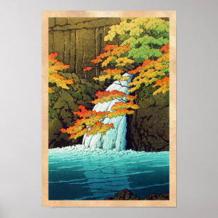 Senju-waterval, Akame Hasui Kawase shin hanga-kuns Poster