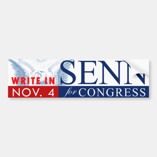 SENN voor CONGRESS: Bumpersticker (Voorkant)