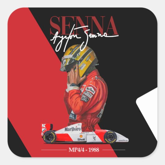 Senna Vierkante Sticker (Voorkant)