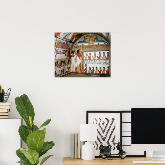 Sennedjem en zijn vrouw tegenover een naos poster (Thuiskantoor)