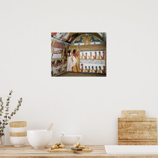 Sennedjem en zijn vrouw tegenover een naos poster (Keuken)