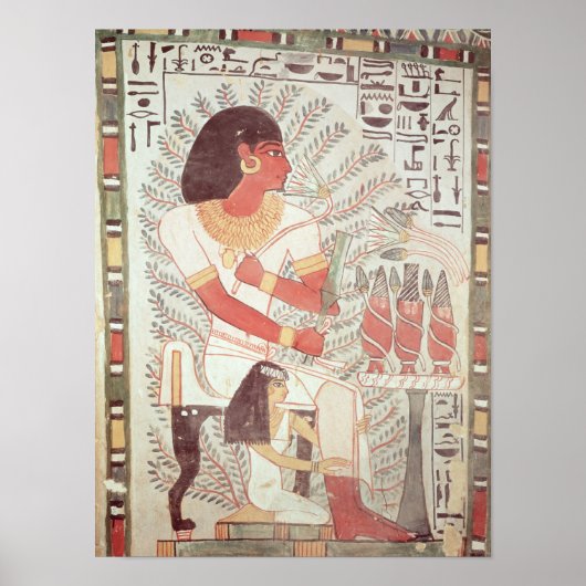 Sennefer zit met zijn vrouw uit Tomb Poster (Voorkant)