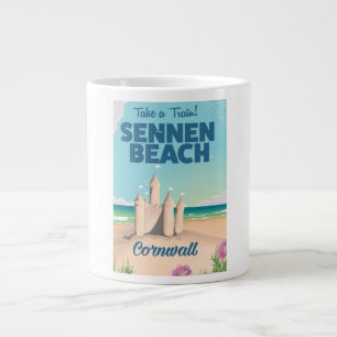 Sennen Beach Zandkasteel Cornwall reisposter Grote Koffiekop