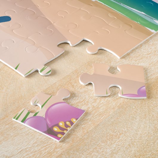 Sennen Beach Zandkasteel Cornwall reisposter Legpuzzel (Zijkant)