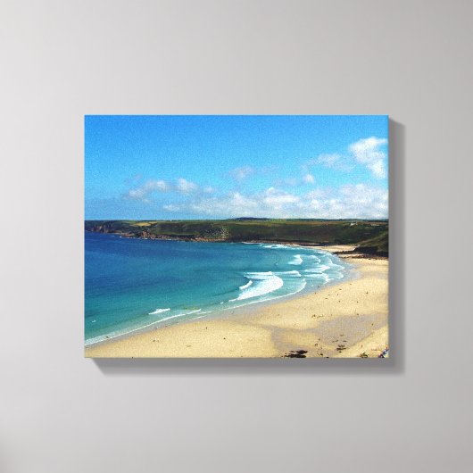 Sennen Cove Beach Cornwall England Canvas Afdruk (Voorkant)