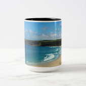 Sennen Cove Cornwall England Tweekleurige Koffiemok (Center)