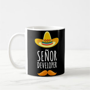 Senor Developer Sombrero en Mustache Koffiemok