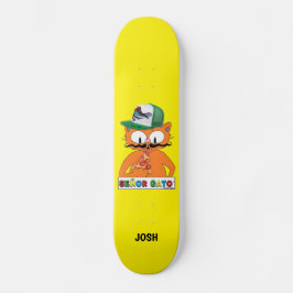 Senor Gato Cartoon Kat met Trucker Pet Pizza Persoonlijk Skateboard