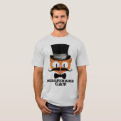 Señor Gato Cartoon Millionaire Mustache Cat Bowtie T-shirt (Voorkant volledig)