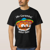 Señor Gato™ Cartoon Mustache Cat Ay Caramba! T-shirt (Voorkant)