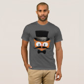 Señor Gato™ Cartoon Mustache Cat met bovenste laag T-shirt (Voorkant volledig)