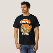 Señor Gato Cartoon Mustache Cat Pizza! T-shirt (Voorkant volledig)