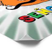 Senor Gato Cartoon Mustache Cat Poster (Hoek)