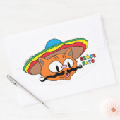 Senor Gato Cartoon Snorhaar Kat  Ovale Sticker (Envelop)