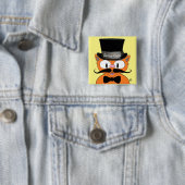 Señor Gato™ Cartoon Snorhaar Kat Vierkante Button 5,1 Cm (In situ)