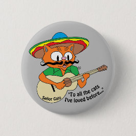 Senor Gato Gitaar spelend zingende kat Ronde Button 5,7 Cm
