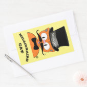 Senor Gato Millionaire Mustache Cat Top Hat Rechthoekige Sticker (Envelop)