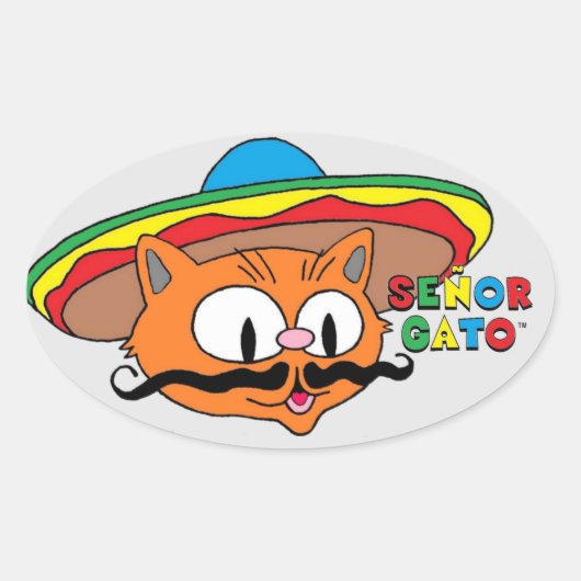senor gato oval sticker (Voorkant)