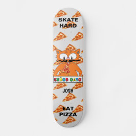 Senor Gato Skate Hard Eet Pizza Persoonlijk Skateboard
