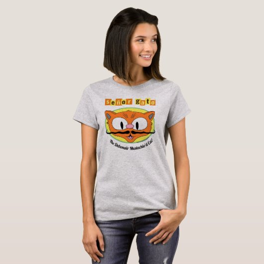 Señor Gato™ The Debonair Mustachio'd Cat. T-shirt (Voorkant volledig)