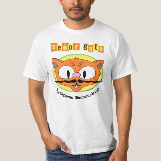 Señor Gato™ The Debonair Mustachio'd Cat. T-shirt (Voorkant)