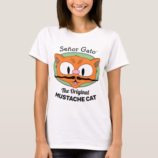 Señor Gato™ the Original Mustache Cat T-shirt (Voorkant)