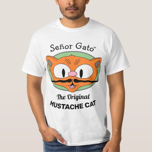 Señor Gato™ the Original Mustache Cat T-shirt (Voorkant)