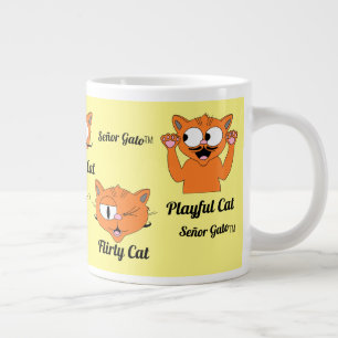 Señor Gato vijf afbeeldingen Schattige Snor Kat Grote Koffiekop