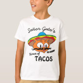 Señor Gato's House of Tacos Mexican Cartoon Cat T-shirt (Voorkant)