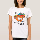 Señor Gato's House of Tacos Mexican Cartoon Cat T-shirt (Voorkant)