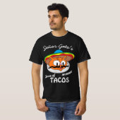 Señor Gato's House of Tacos Mexican Cartoon Cat T-shirt (Voorkant volledig)